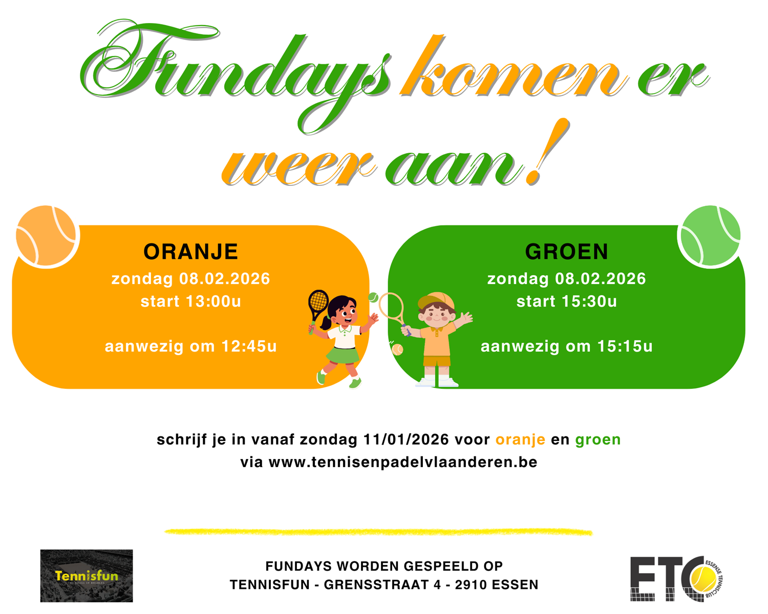 Fundays winter oranje en groen